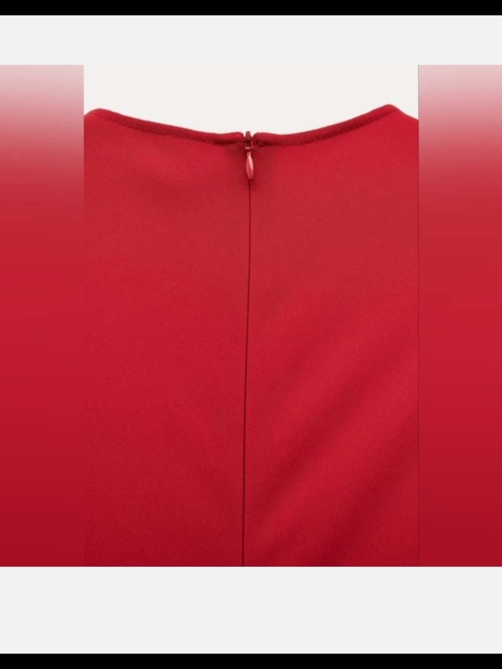 Zara Red Short-Sleeve Midi Dress - Picture 8 of 8